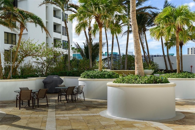 view of patio with a grill