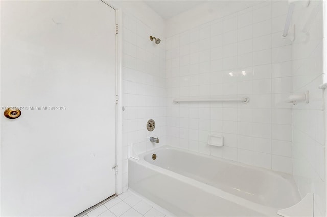 bathroom with shower / bathing tub combination and tile patterned floors