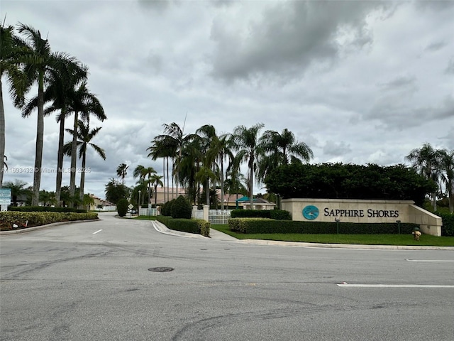 view of street featuring curbs