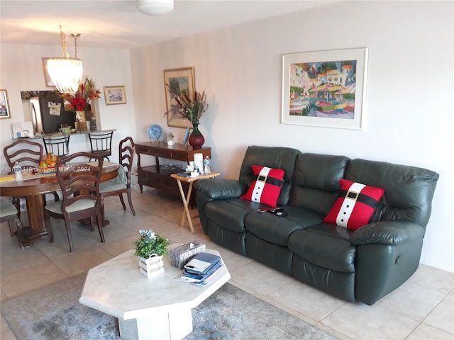 view of tiled living room