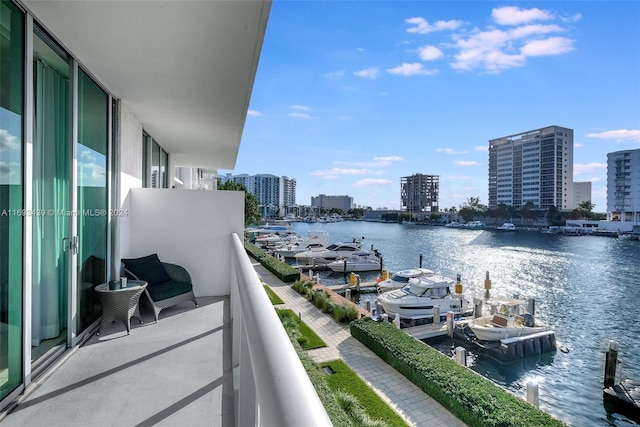 balcony with a water view