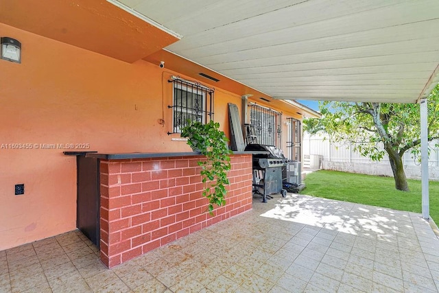 view of patio / terrace with area for grilling