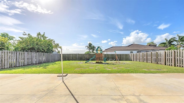 view of patio / terrace featuring a playground