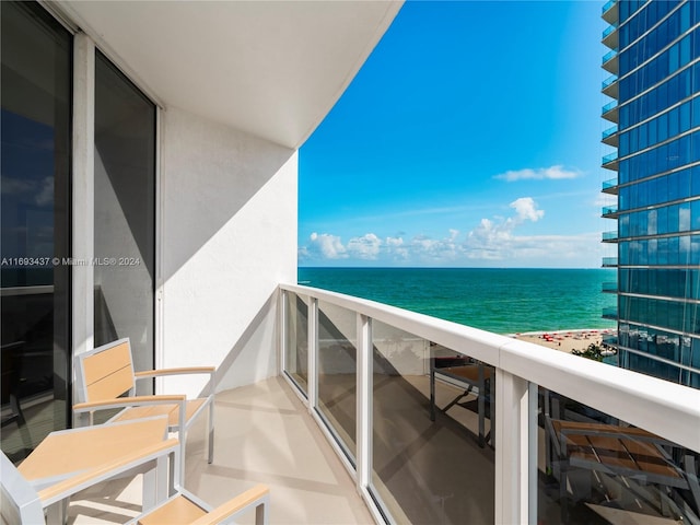 balcony with a water view