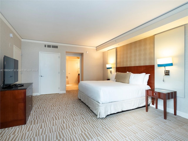 bedroom featuring ornamental molding