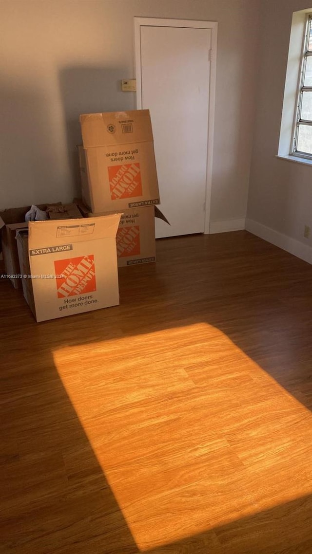 empty room featuring wood-type flooring