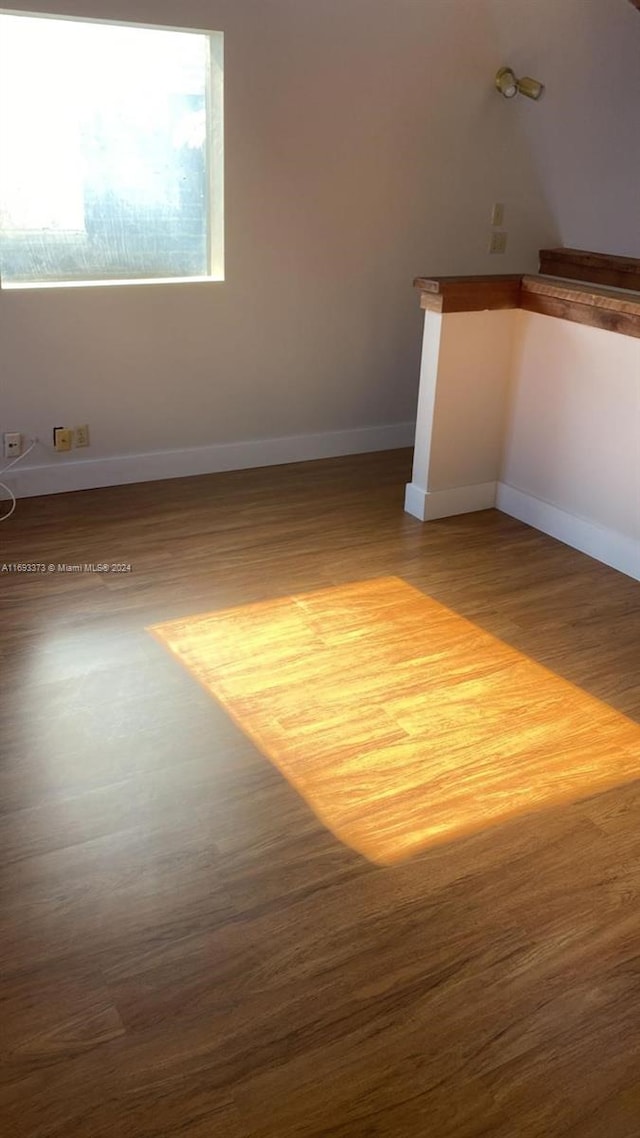 empty room with hardwood / wood-style flooring