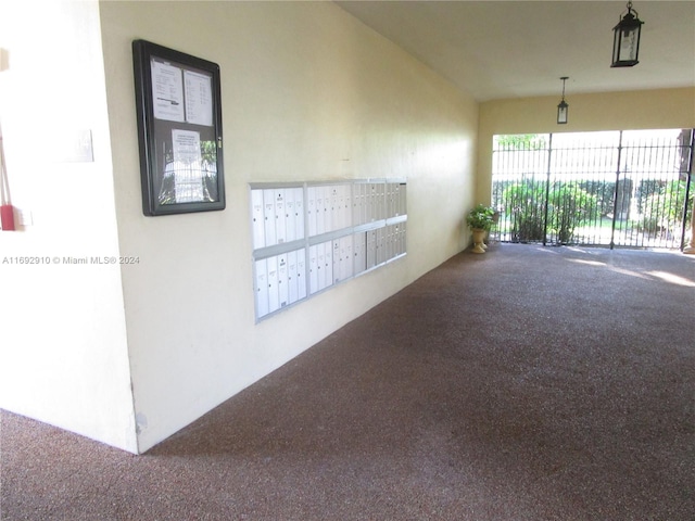 interior space with mail boxes