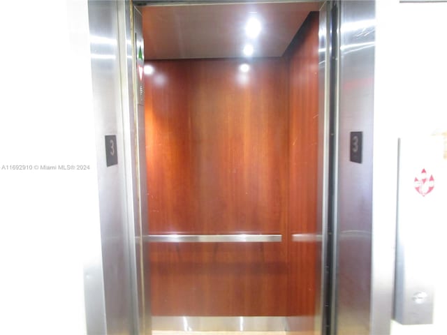 interior details with elevator