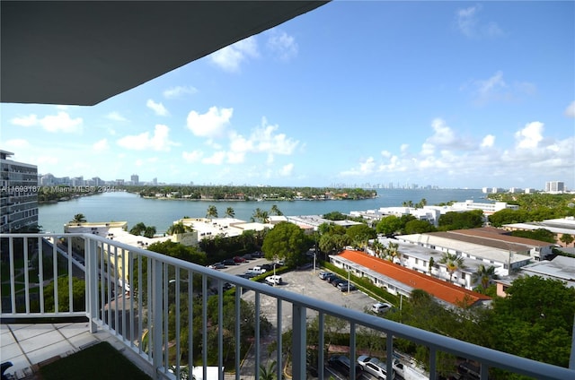 balcony with a water view