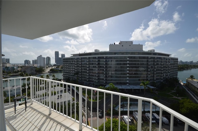 balcony with a water view