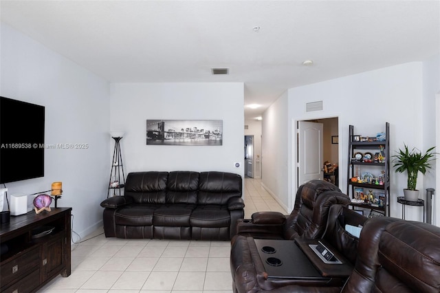 view of tiled living room