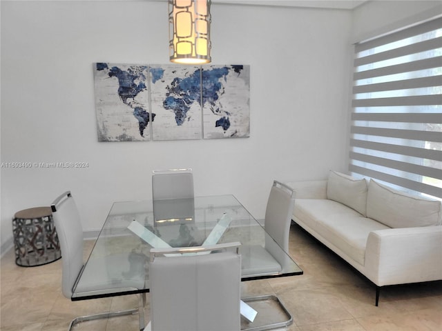 view of tiled dining area