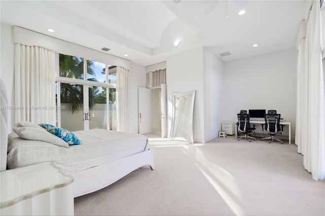 2939 Paddock Ln, Weston, FL 33331 - bedroom featuring carpet floors, an office area, recessed lighting, ceiling fan, and baseboards