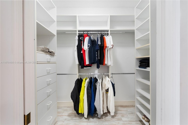spacious closet featuring wood finished floors