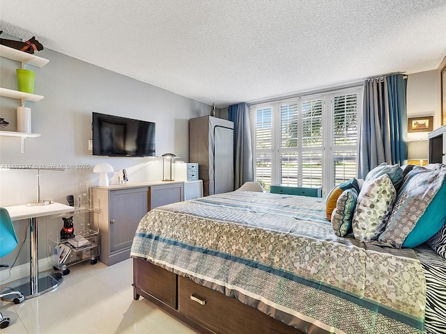 bedroom with a textured ceiling