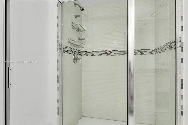 bathroom featuring walk in shower