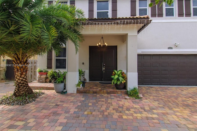 entrance to property with a garage