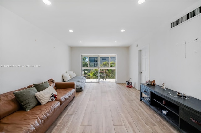 living room featuring light hardwood / wood-style flooring