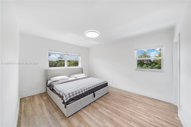 bedroom featuring light hardwood / wood-style flooring