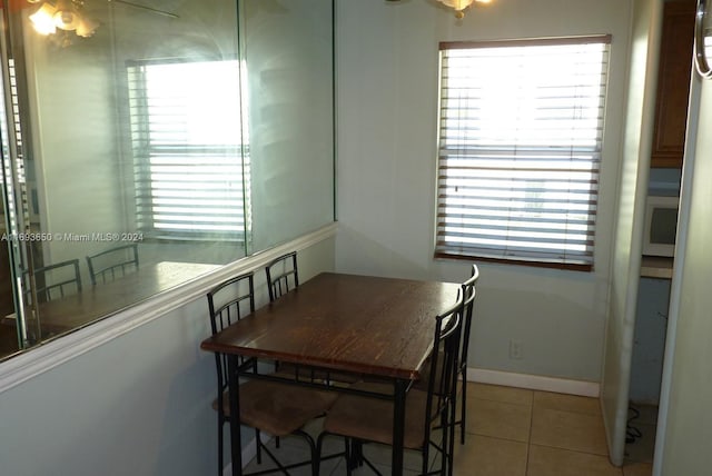 view of tiled dining area