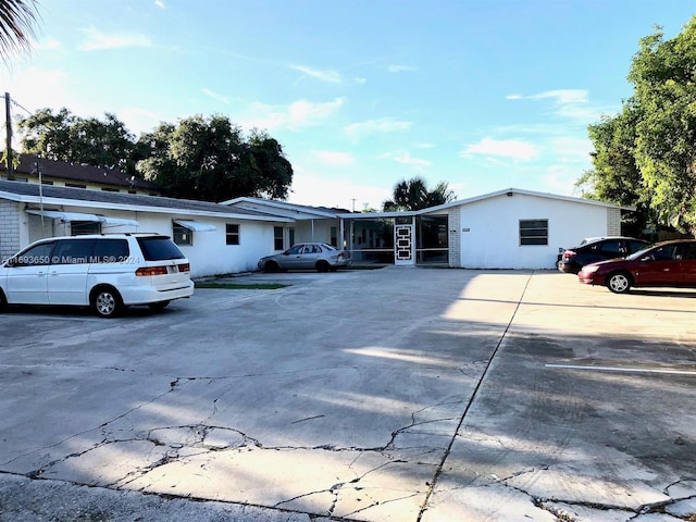 view of single story home