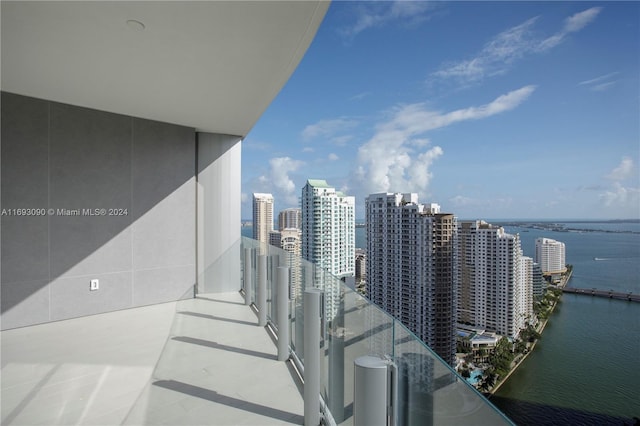 balcony with a water view