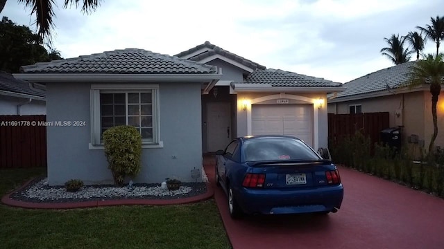 view of front facade with a garage