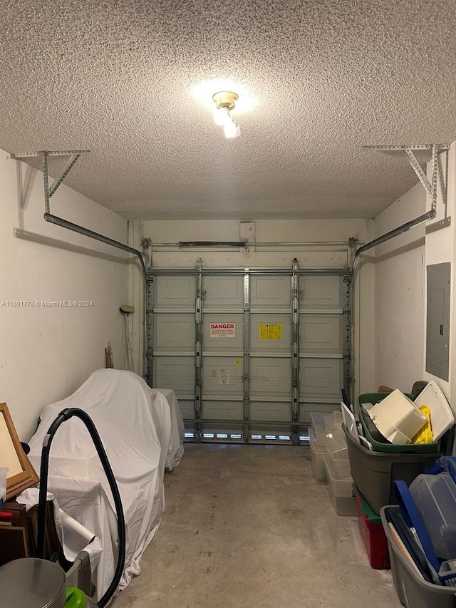 garage with electric panel