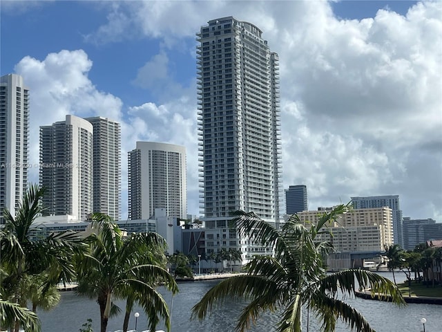 view of city with a water view