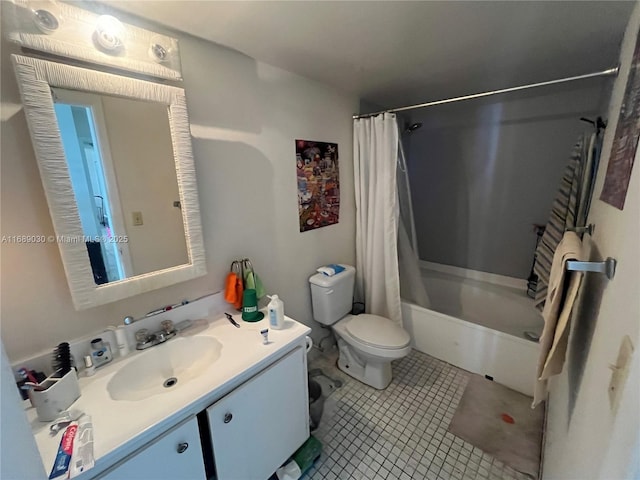200 Leslie Dr Unit 324, Hallandale Beach, FL 33009 - full bath featuring toilet, shower / bath combo with shower curtain, vanity, and tile patterned flooring