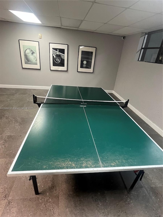 200 Leslie Dr Unit 324, Hallandale Beach, FL 33009 - game room with baseboards and a drop ceiling