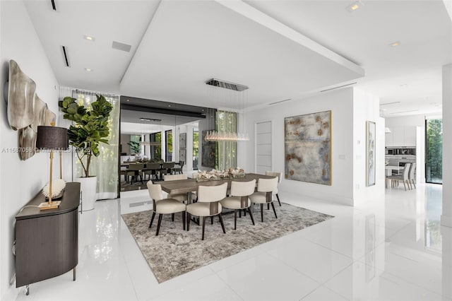 dining area featuring expansive windows