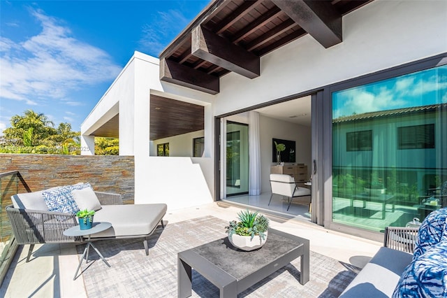 view of patio featuring outdoor lounge area