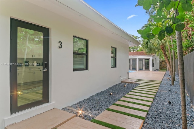 exterior space featuring a patio area