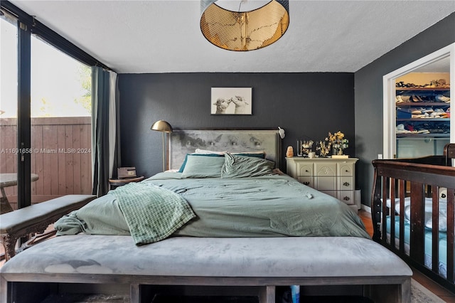 bedroom with a textured ceiling