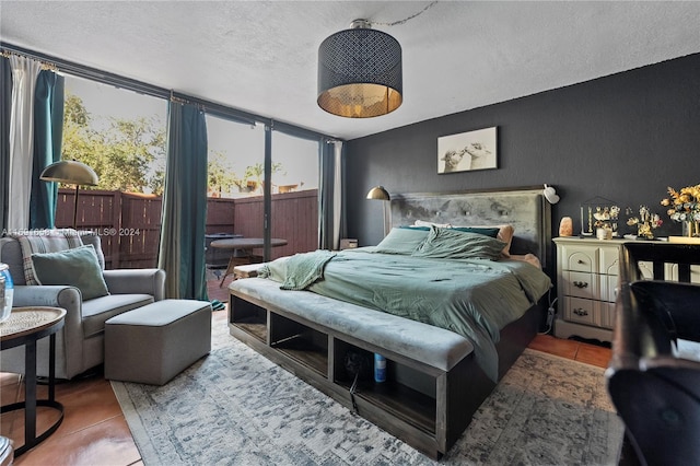 bedroom with a textured ceiling