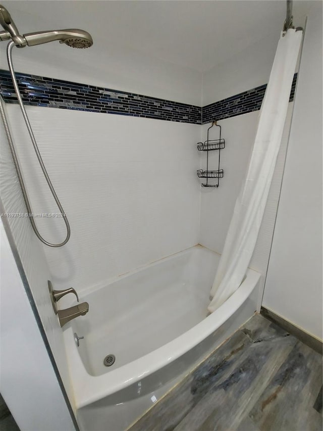 bathroom featuring wood-type flooring