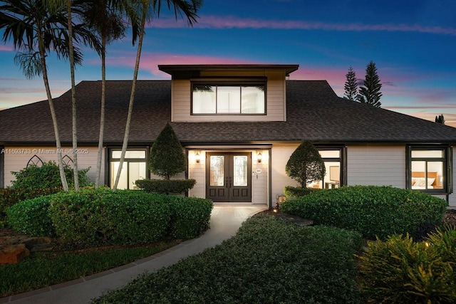 view of front of property with french doors