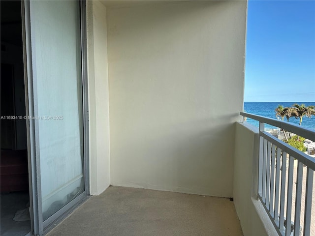 balcony with a water view