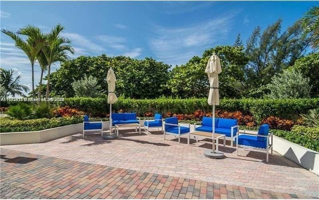 view of patio with an outdoor hangout area