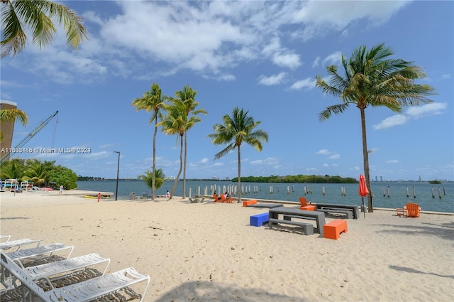 water view with a view of the beach