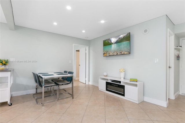 view of tiled dining area