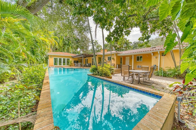 view of pool featuring a patio area