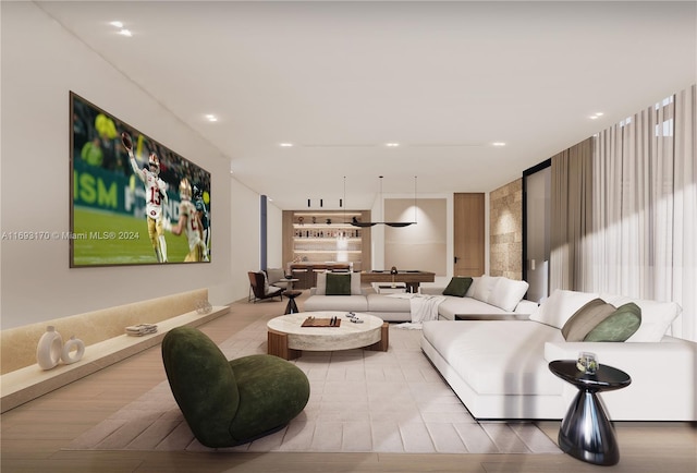 living room featuring wood-type flooring