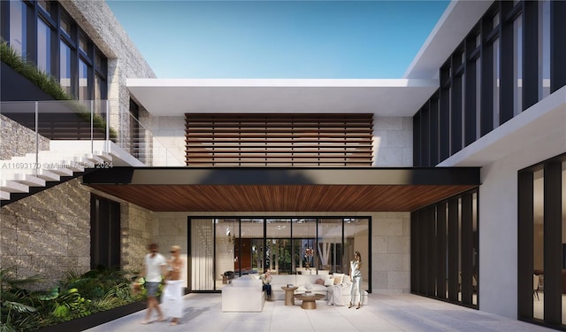 exterior space with outdoor lounge area