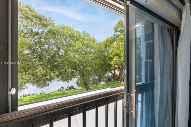 balcony with a water view