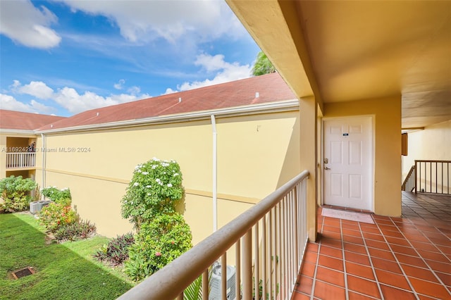 balcony with central AC unit