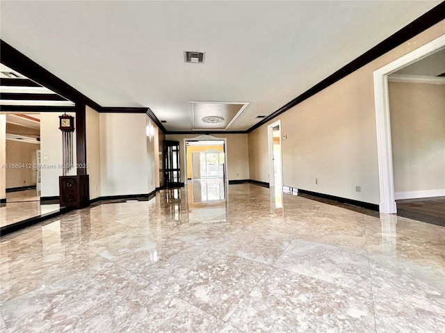 empty room with ornamental molding