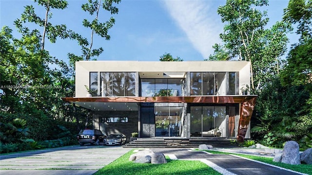 view of front facade featuring a carport